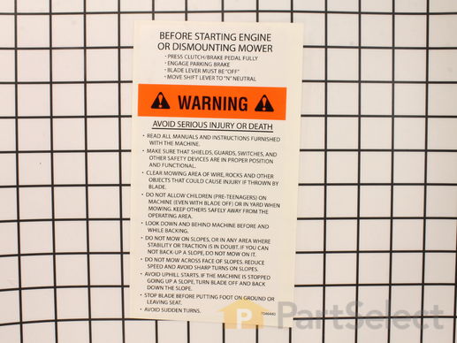 10000453-1-M-Snapper-7046440YP-Decal, Safety Instruction Warning