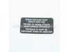 Lubricant Label – Part Number: 940517007