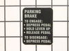 Decal-Parking Brake – Part Number: 116445