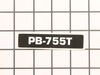 Label - Model -- Pb-755T – Part Number: X503007320