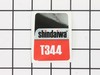 Label, Shindaiwa T344 – Part Number: X504005970