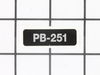 Label - Model -- Pb-251 – Part Number: X503008160
