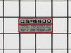 Label-Model CS4400 – Part Number: 89015139330