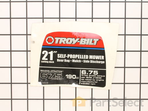 9457879-1-M-Troy-Bilt-777D11819-Label-Mower Shroud Troy 675