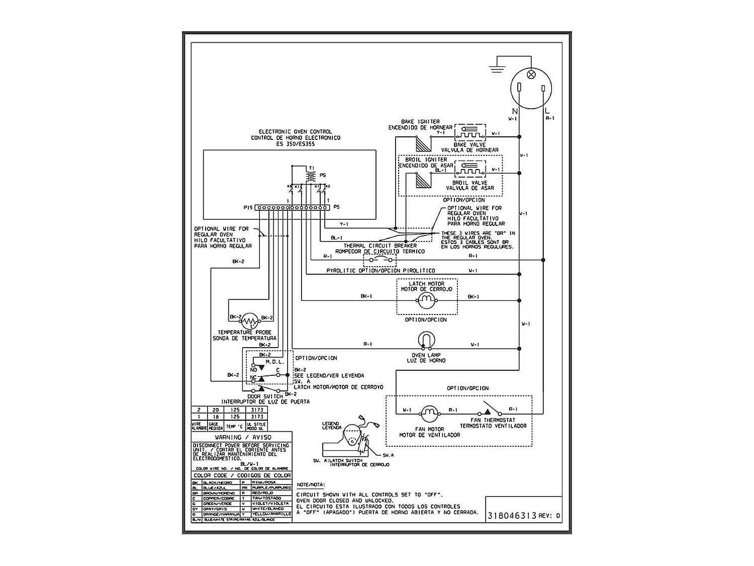 Official Frigidaire 318046313 WIRING DIAGRAM –