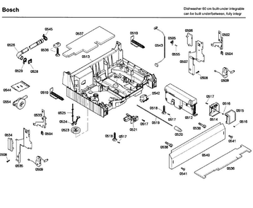 Base Diagram and Parts List for 52 Bosch Dishwasher