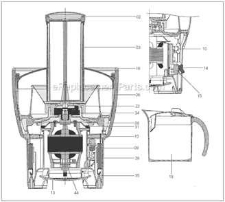 Page B Diagram and Parts List for  Breville Juicer