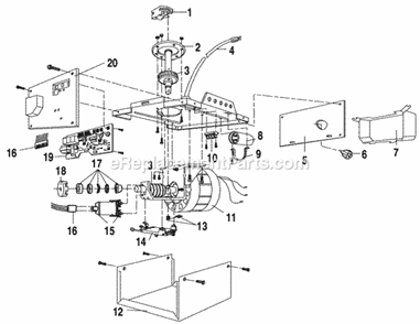 Page C Diagram and Parts List for  Chamberlain Garage Door Opener