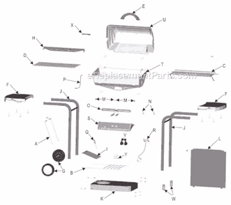 Page A Diagram and Parts List for  Char-Broil Grill