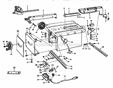Unit Diagram and Parts List for  Craftsman Table Saw