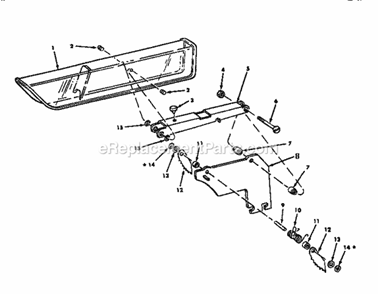 Guard Assembly Diagram and Parts List for  Craftsman Table Saw