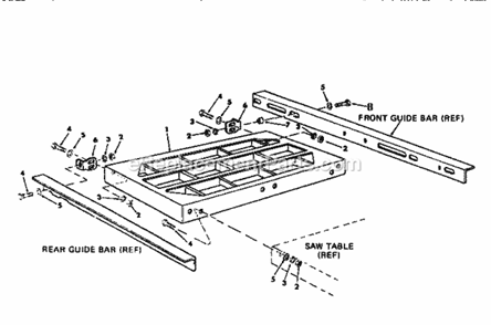 Table Extensions Diagram and Parts List for  Craftsman Table Saw