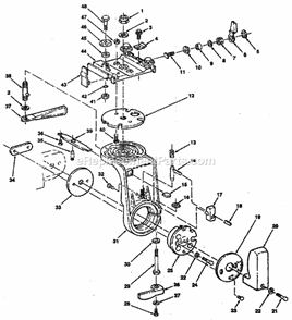 Figure 2 Diagram and Parts List for  Craftsman Chop Saw