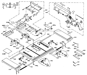 Table/Miter Gauge/Blade Guard Diagram and Parts List for  Craftsman Table Saw