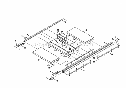 Figure H Diagram and Parts List for  Craftsman Table Saw