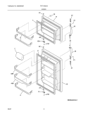 DOOR Diagram and Parts List for  Frigidaire Refrigerator