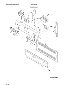Backguard Diagram and Parts List for  Frigidaire Range