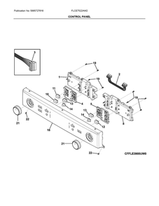 Control Panel Diagram and Parts List for  Frigidaire Washer Dryer Combo