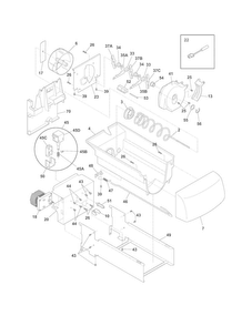 Ice Container Diagram and Parts List for  Frigidaire Refrigerator