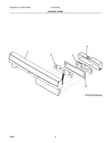 Control Panel Diagram and Parts List for  Frigidaire Dishwasher