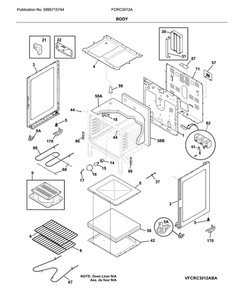 Body Diagram and Parts List for  Frigidaire Range