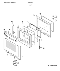Door Diagram and Parts List for  Frigidaire Range