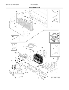Cooling System Diagram and Parts List for  Frigidaire Refrigerator