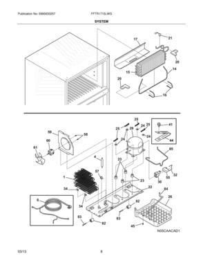 09 - SYSTEM Diagram and Parts List for  Frigidaire Refrigerator