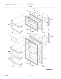 DOOR Diagram and Parts List for  Frigidaire Refrigerator