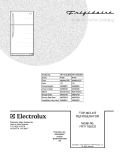 COVER Diagram and Parts List for  Frigidaire Refrigerator