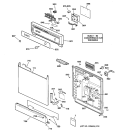 ESCUTCHEON & DOOR ASSEMBLY Diagram and Parts List for  General Electric Dishwasher