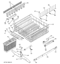 UPPER RACK ASSEMBLY Diagram and Parts List for  General Electric Dishwasher