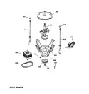 SUSPENSION, PUMP & DRIVE COMPONENTS Diagram and Parts List for  General Electric Washer