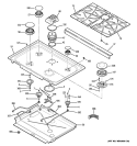 COOKTOP Diagram and Parts List for  General Electric Range
