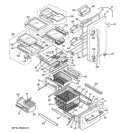 DOORS & SHELVES Diagram and Parts List for  General Electric Refrigerator