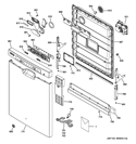 ESCUTCHEON & DOOR ASSEMBLY Diagram and Parts List for  General Electric Dishwasher