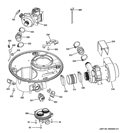 SUMP & MOTOR MECHANISM Diagram and Parts List for  General Electric Dishwasher