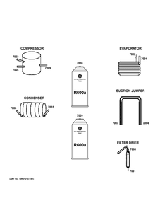 Lokring Connectors Diagram and Parts List for  General Electric Refrigerator