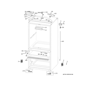 Case Parts Diagram and Parts List for  General Electric Refrigerator