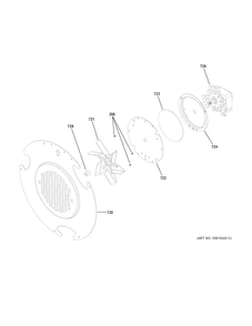 Convection Fan Diagram and Parts List for  General Electric Range