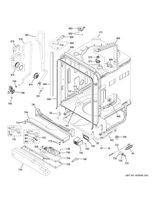 Body Parts Diagram and Parts List for  General Electric Dishwasher