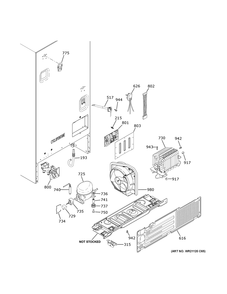 Machine Compartment Diagram and Parts List for  General Electric Refrigerator