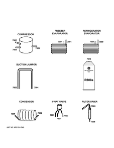 Lokring Connectors Diagram and Parts List for  General Electric Refrigerator