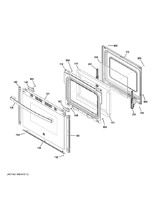 Door Diagram and Parts List for  General Electric Range