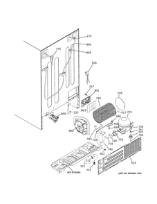 Machine Compartment Diagram and Parts List for  General Electric Refrigerator