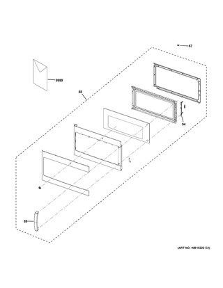 Door Parts Diagram and Parts List for  General Electric Microwave
