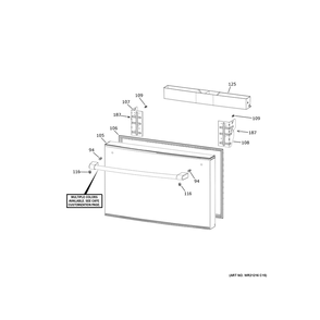 Freezer Drawer Diagram and Parts List for  General Electric Refrigerator