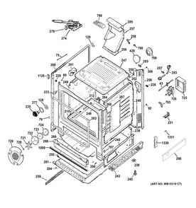 Body Parts Diagram and Parts List for  General Electric Range