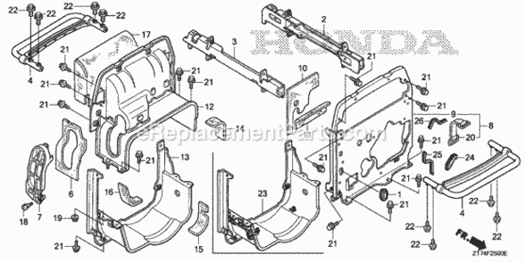 Frame Diagram and Parts List for AC Honda Generator