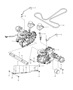 Hydraulic Pump - Motor 2 Diagram and Parts List for (96661340301)(2013-06) Husqvarna Lawn Mower